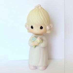 Vintage Precious Moments Bridesmaid Girl Flowers Wedding Collectible Figurine